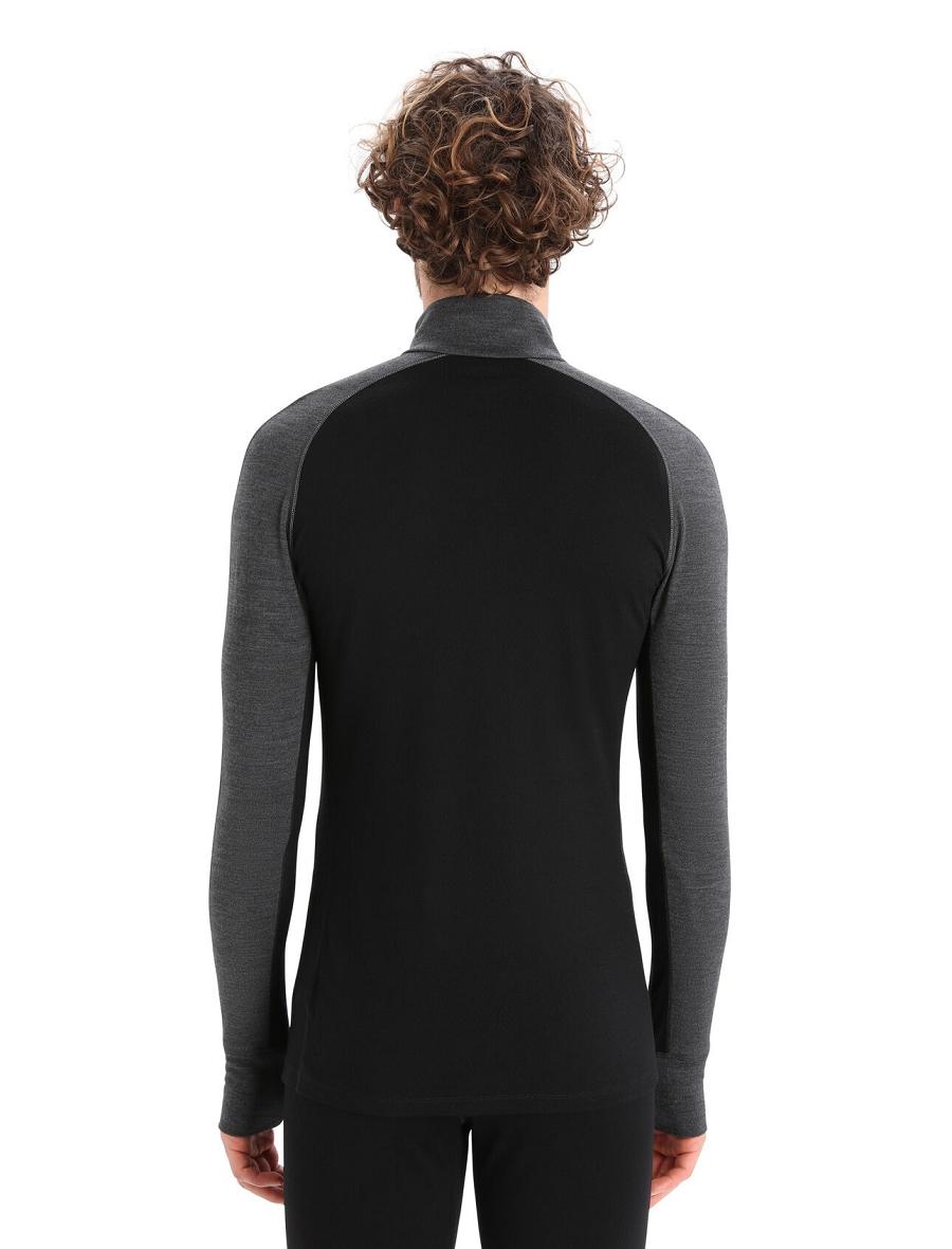 Icebreaker 260 ZoneKnit™ Merino Long Sleeve Half Zip Miesten Base Layers Mustat | FI 1325JPQJ